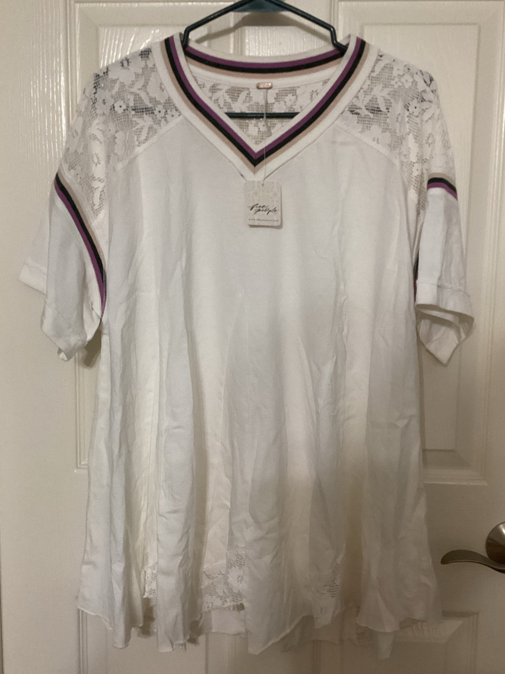 Free People Ivory Combo Knockout Top Women’s Small NWT